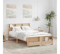 vidaXL Bed Frame with Headboard Brown 120 x 200 cm Engineered Wood