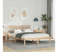 vidaXL Bed Frame with Headboard Brown 120 x 200 cm Solid Pine Wood