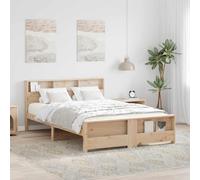 vidaXL Bed Frame with Headboard Brown 150 x 200 cm Engineered Wood