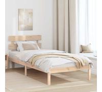 vidaXL Bed Frame with Headboard Brown 80 x 200 cm Solid Pine wood