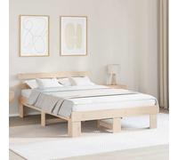 vidaXL Bed Frame with Headboard Natural 160 x 200 cm Solid Pine Wood