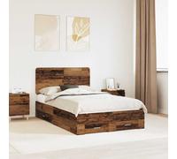 vidaXL Bed Frame with Headboard Old Wood 120 x 190 cm Engineered Wood