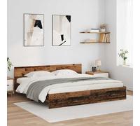vidaXL Bed Frame with Headboard Old Wood 180 x 200 cm Engineered Wood