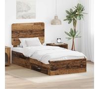 vidaXL Bed Frame with Headboard Old Wood 90 x 190 cm Engineered Wood