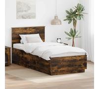 vidaXL Bed Frame with Headboard Smoked Oak 70 x 190 cm Engineered Wood