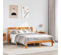 Bed Frame with Headboard Bed Base Mattress Foundation Solid Wood Pine vidaXL