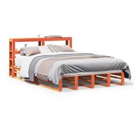 vidaXL Bed Frame without Mattress Wax Brown 135x190 cm Double Solid Wood Pine