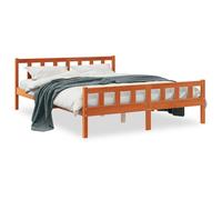 vidaXL Bed Frame with Headboard Wax Brown 150x200 cm King Size Solid Wood Pine