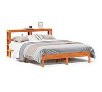 vidaXL Bed Frame with Headboard Wax Brown 150x200 cm King Size Solid Wood Pine