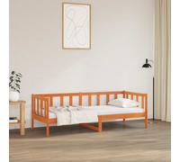 vidaXL Bed Frame with Headboard Wax Brown 80 x 200 cm Solid Pine Wood