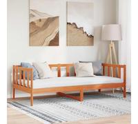 vidaXL Bed Frame with Headboard Wax Brown 90 x 190 cm Solid Pine Wood, Elegant Bedroom Setup, Modern Pine Bed Frame, Solid Wood Furniture, Stylish Indoor Design, Sleep Support for Comfort