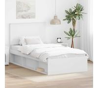 vidaXL Bed Frame with Headboard White 100 x 200 cm Solid Pine Wood