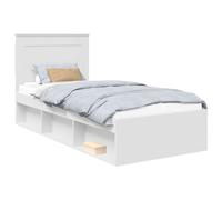 vidaXL Bed Frame with Headboard White 100 x 200 cm Solid Pine Wood, Durable Pine