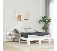 Bed Frame with Headboard Solid Pine Wood Platform Sleeping Elegant vidaXL