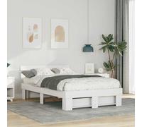 vidaXL Bed Frame with Headboard White 120 x 190 cm Solid Pine Wood