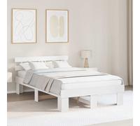 vidaXL Bed Frame with Headboard White 140 x 190 cm Solid Pine Wood