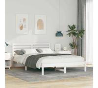 vidaXL Bed Frame with Headboard White 140 x 220 cm Solid Pine Wood