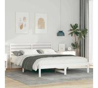 vidaXL Bed Frame with Headboard White 150 x 200 cm Solid Pine Wood
