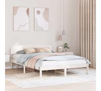 vidaXL Bed Frame with Headboard White 150 x 200 cm Solid Pine Wood