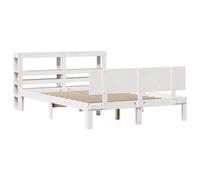 vidaXL Bed Frame with Headboard without Mattress White 150x200 cm King Size, White