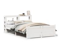 vidaXL Bed Frame with Headboard White 150x200 cm King Size Solid Wood Pine