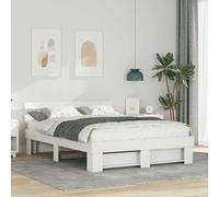 vidaXL Bed Frame with Headboard White 160 x 200 cm Solid Pine Wood