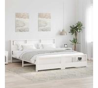 Bed Frame with Headboard Engineered Wood Platform Wooden Pine Modern vidaXL