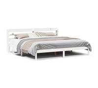 vidaXL Bed Frame with Headboard White 180x200 cm Super King Solid Wood Pine