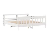 vidaXL Bed Frame with Headboard White 180x200 cm Super King Solid Wood Pine
