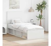 vidaXL Bed Frame with Headboard White 75 x 190 cm Solid Pine Wood