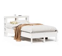 vidaXL Bed Frame with Headboard White 75x190 cm Small Single Solid Wood Pine