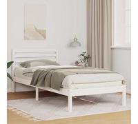 vidaXL Bed Frame with Headboard White 80 x 220 cm Solid Pine Wood