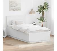 vidaXL Bed Frame with Headboard White 90 x 190 cm Engineered Wood