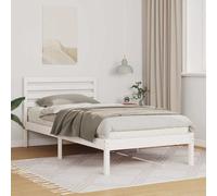 vidaXL Bed Frame with Headboard White 90 x 190 cm Solid Pine Wood