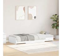 vidaXL Bed Frame with Headboard White 98.5 x 200 cm Engineered Wood