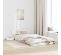 vidaXL Bed Frame with Headboard with Storage White 100 x 200 cm Wood