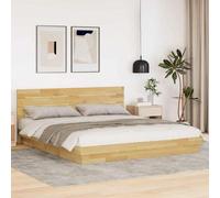 Vidaxl Bed Frame With Headboard Without Mattress 180X200 Cm Super King Solid Wood Oak
