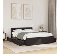 Bed Frame with Headboard Black 120x190 cm Small Double Engineered Wood vidaXL