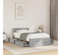 vidaXL Bed Frame with Headboard without Mattress Concrete Grey 90x200 cm (3295586), Grey