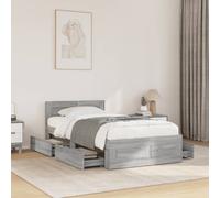 vidaXL Bed Frame with Headboard without Mattress Grey Sonoma 90x190 cm Single
