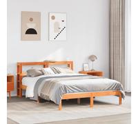 vidaXL Bed Frame with Headboard without Mattress Wax Brown 120x200 cm