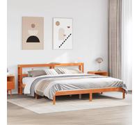 vidaXL Bed Frame with Headboard without Mattress Wax Brown 180x200 cm Super King