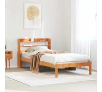 (wax brown, 75 x 190 cm) vidaXL Bed Frame with Headboard Wax Brown 135x190 cm Double Solid Wood Pine