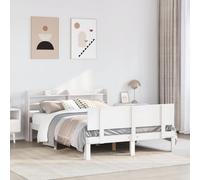 vidaXL Bed Frame with Headboard without Mattress White 120x190 cm Small Double
