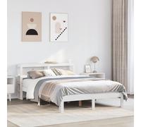 vidaXL Bed Frame with Headboard without Mattress White 120x200 cm