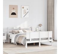vidaXL Bed Frame with Headboard without Mattress White 140x200 cm