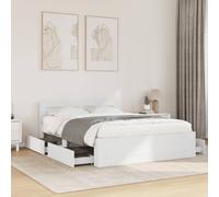 vidaXL Bed Frame with Headboard without Mattress White 140x200 cm