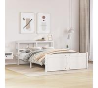 vidaXL Bed Frame with Headboard without Mattress White 150x200 cm King Size