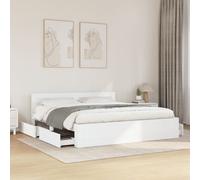 vidaXL Bed Frame with Headboard without Mattress White 180x200 cm Super King