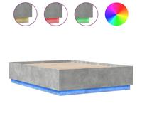 vidaXL Bed Frame with LED Lights Bed Concrete Grey King Size Engineered Wood